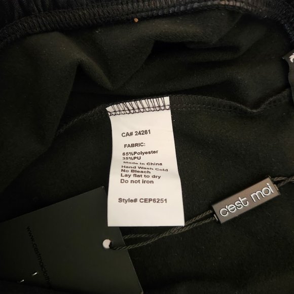 NWT C'est Moi Matt liquid faux leather leggings - Picture 6 of 6